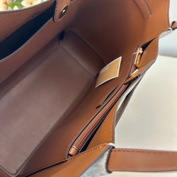 Michael Kors Purse Reed Large Logo Tote Bag Vanilla MK - Picture 7 of 9